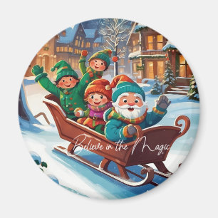 Aimant Croyez en l'illustration magique de Noël