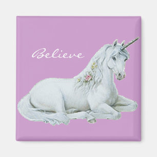 Aimant Croyez l'aimant carré de licorne
