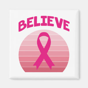 Aimant Croyez Pink Ribbon Retro