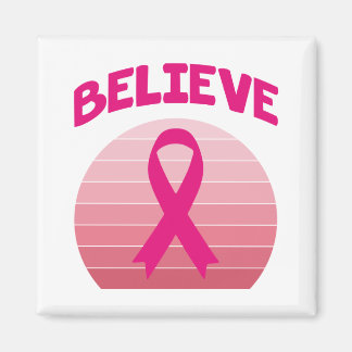 Aimant Croyez Pink Ribbon Retro