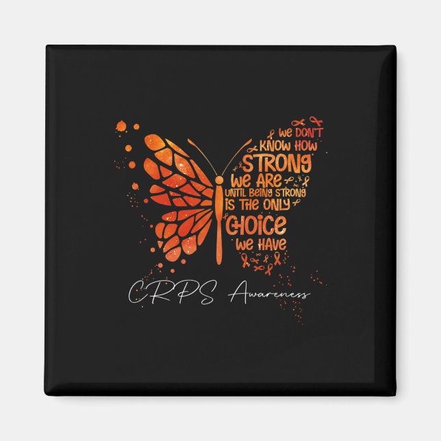Aimant Crps Papillon Orange Ribbon Crps sensibilisation (Devant)