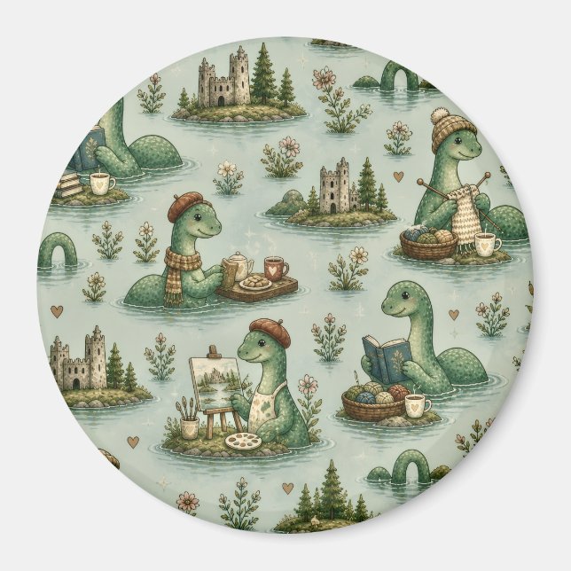 Aimant Cryptides cosy Nessie Monstre du Loch Ness loisirs (Devant)