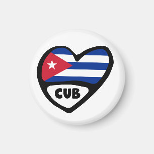 Aimant Cuba Code du pays Coeur du drapeau, CUB