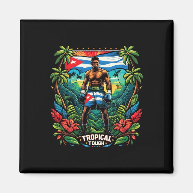 Aimant Cubain Boxe Tropical Tough (Devant)
