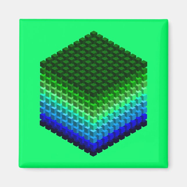 Aimant Cube de cubes Motif 3D (Devant)