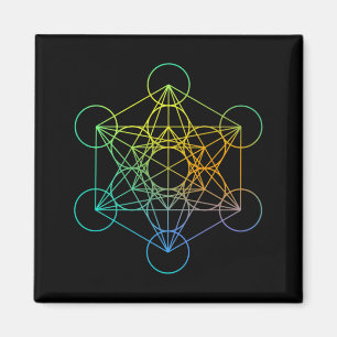 Aimant Cube de Métatron Géométrie sacrée Famille Rétro Dr