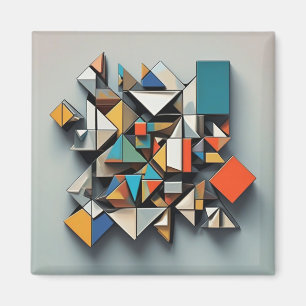 Aimant Cubisme Art Abstrait coloré Dynamique Unique