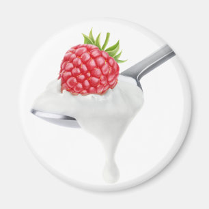 Aimant Cuillère de yaourt de framboise