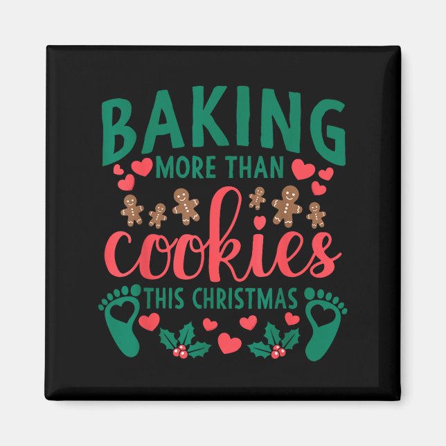 Aimant Cuire plus que des biscuits ce Noël enceinte M (Devant)