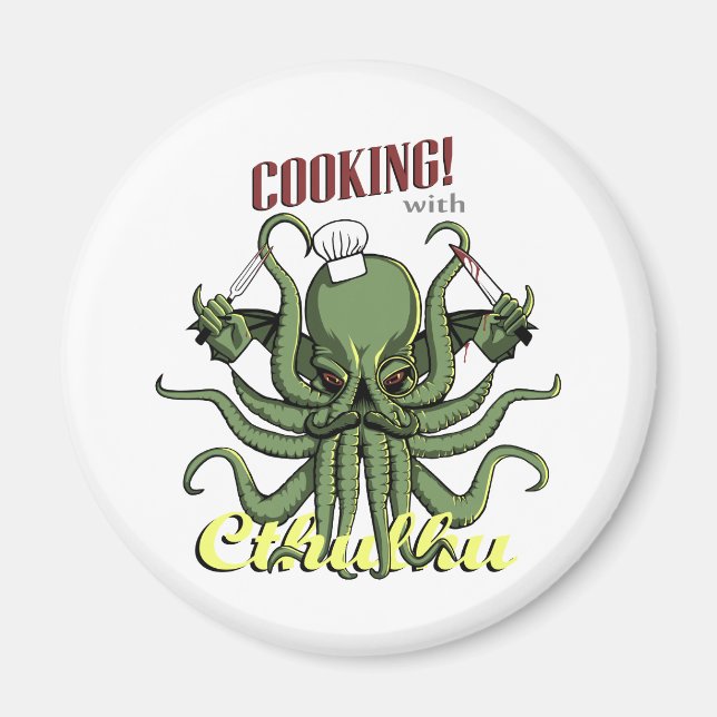 Aimant Cuisine avec Cthulhu (Devant)