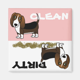 Aimant Cuisine Basset Hound Lave-vaisselle propre et sale