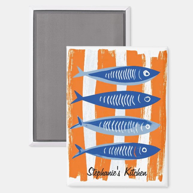 Aimant Cuisine de poisson personnalisée moderne  (Recto/Verso)
