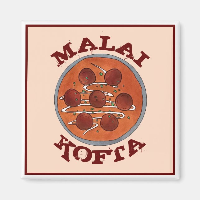 Aimant Cuisine indienne Malai Kofta Plat végétarien (Devant)