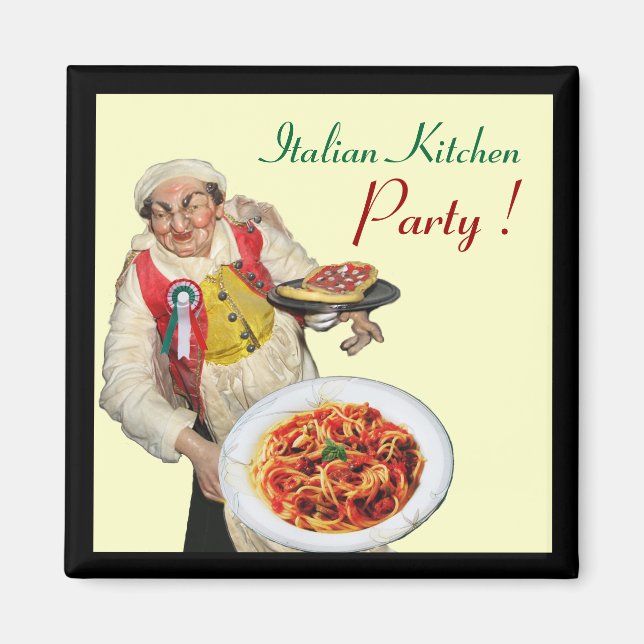 Aimant CUISINE ITALIENNE, crème (Devant)