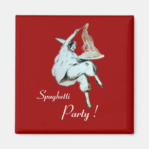 Aimant CUISINE ITALIENNE de PARTIE de SPAGHETTI, rouge de