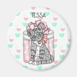 Aimant Cuisine personnalisée Kitten Rose Bow