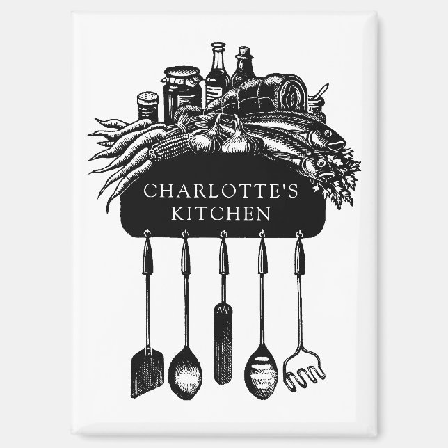 Aimant Cuisine Personnalisée Rétro (Recto)