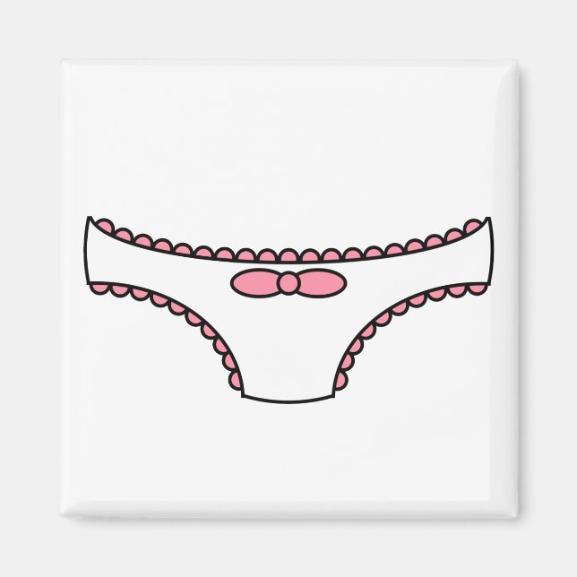 Aimant Culotte de frilly rose (Devant)