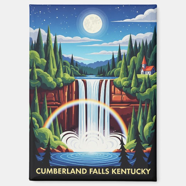 Aimant Cumberland Falls Nuit du Kentucky (Recto)