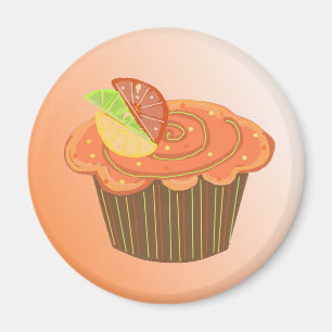 Aimant Cupcake aux fruits orange