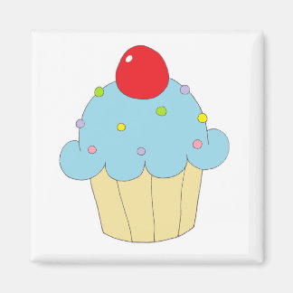 Aimant Cupcake bleu