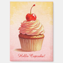 Cupcake Cerise de Style Vintage Rose Jaune 