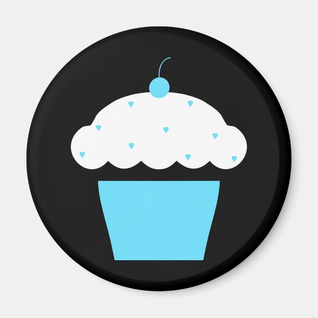 Aimant cupcake de cerise (Devant)
