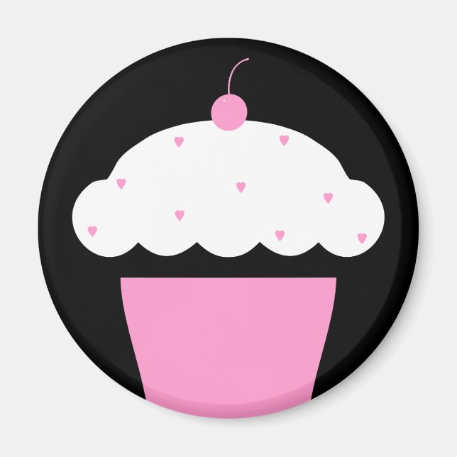 Aimant cupcake de cerise (Devant)