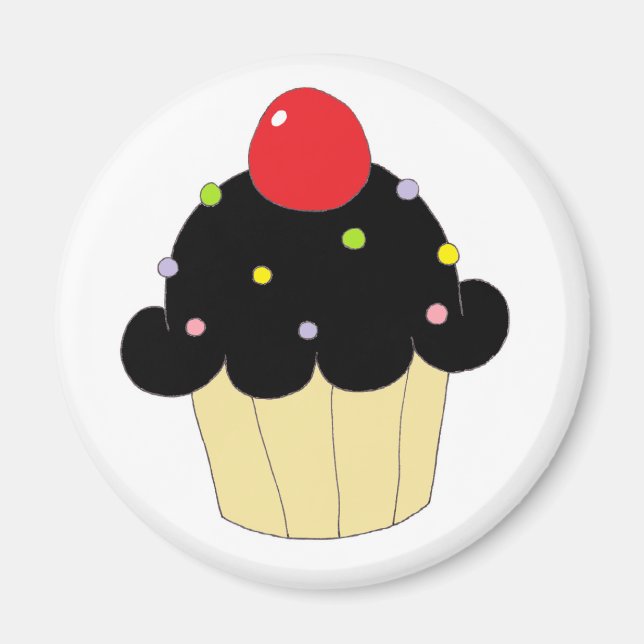 Aimant Cupcake noir (Devant)
