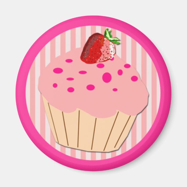 Aimant Cupcake rose (Devant)