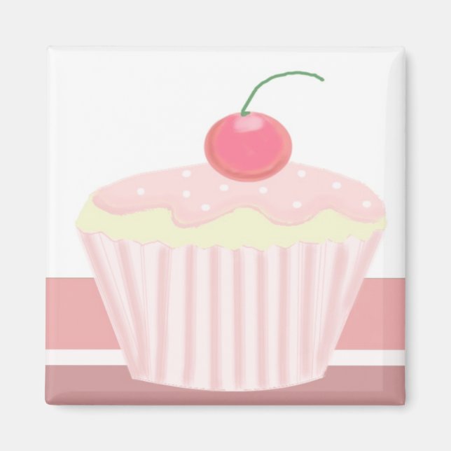 Aimant Cupcake rose doux (Devant)
