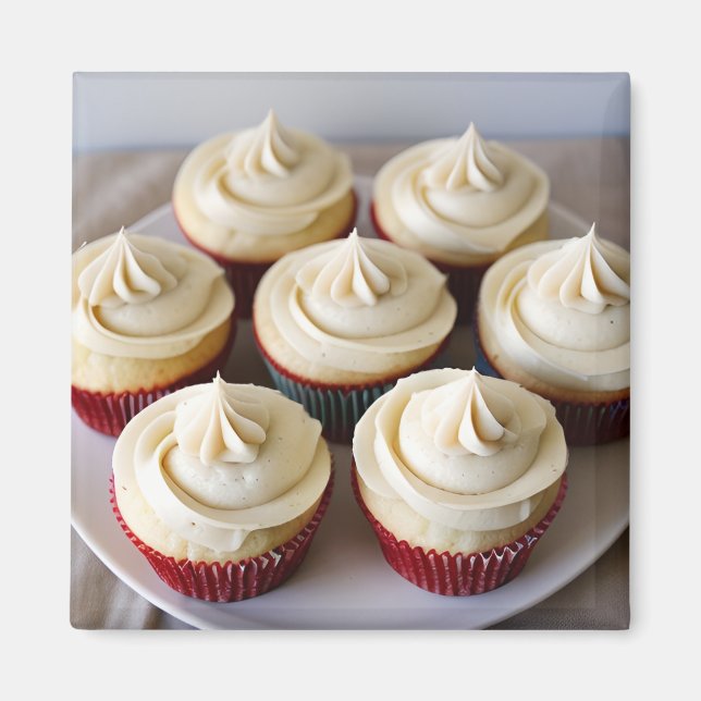 Aimant Cupcakes à la vanille (Devant)