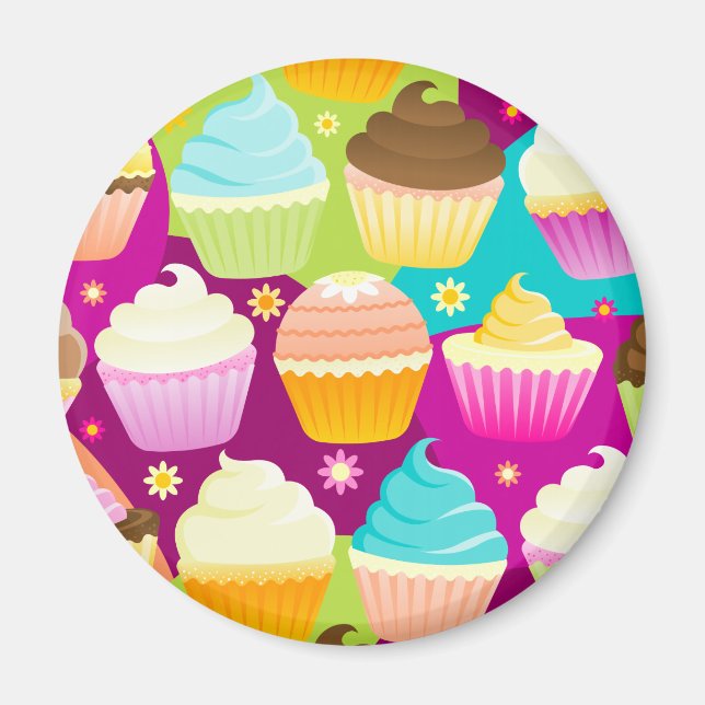 Aimant Cupcakes colorés (Devant)