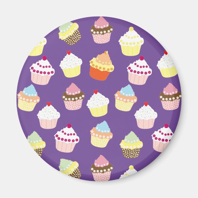 Aimant Cupcakes Delicious Decorated Birthday (Devant)