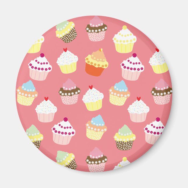 Aimant Cupcakes Delicious Decorated Birthday (Devant)