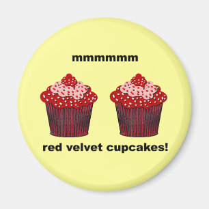 Aimant cupcakes en velours rouge