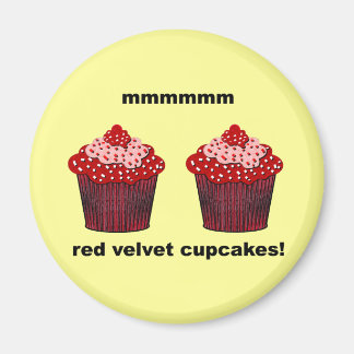 Aimant cupcakes en velours rouge