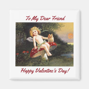 Aimant Cupid vintage avec hibou