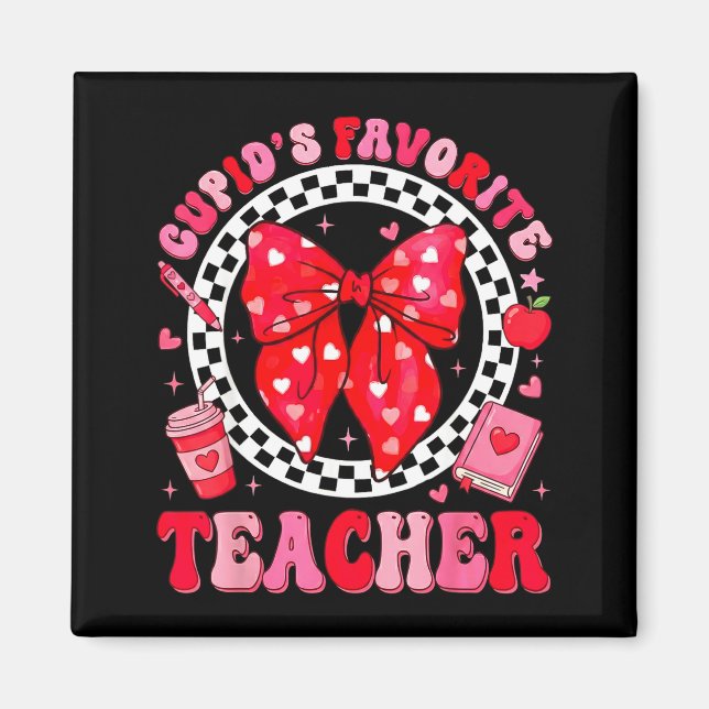 Aimant Cupids Favorite Teacher Student Coquette Bow Valen (Devant)