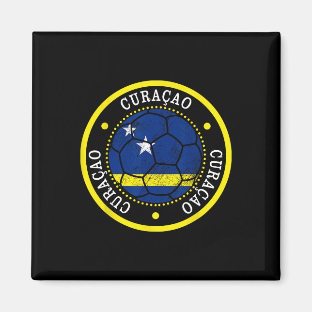 Aimant Curacao Soccer Ll,curacao,drapeau De Curacao,curac (Devant)