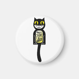 Aimant Curieux chat noir jaune