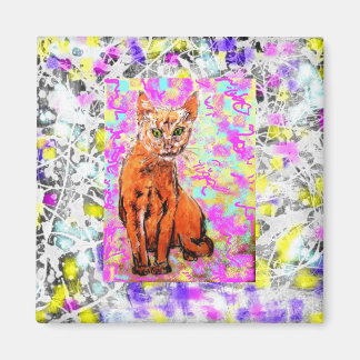 Aimant curieux chat pourpre goutte