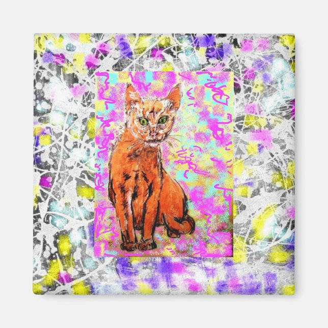 Aimant curieux chat pourpre goutte (Devant)