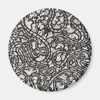 Aimant Curvy Twisty Cartoon Weird Faces Design