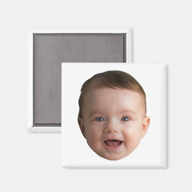 Aimant Custom Baby Face, Funny custom photo (Recto/Verso)