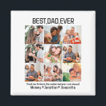 Aimant Custom Best Dad Ever Fathers Day 9 Photo Collage<br><div class="desc">Custom Best Dad Ever Fathers Day 9 Photo Collage. Personalize this unique Fathers day design template with 9 photos and name(s). Perfect for any occasion like fathers day, birthday etc. Custom Dad Photo Collage, Fathers Day Gift, Personalized Gift for Dad, Dad Photo Gift, Daddy Collage Gift, Gift from Daughter, Gift...</div>