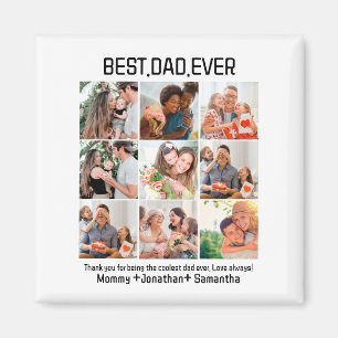 Aimant Custom Best Dad Ever Fathers Day 9 Photo Collage