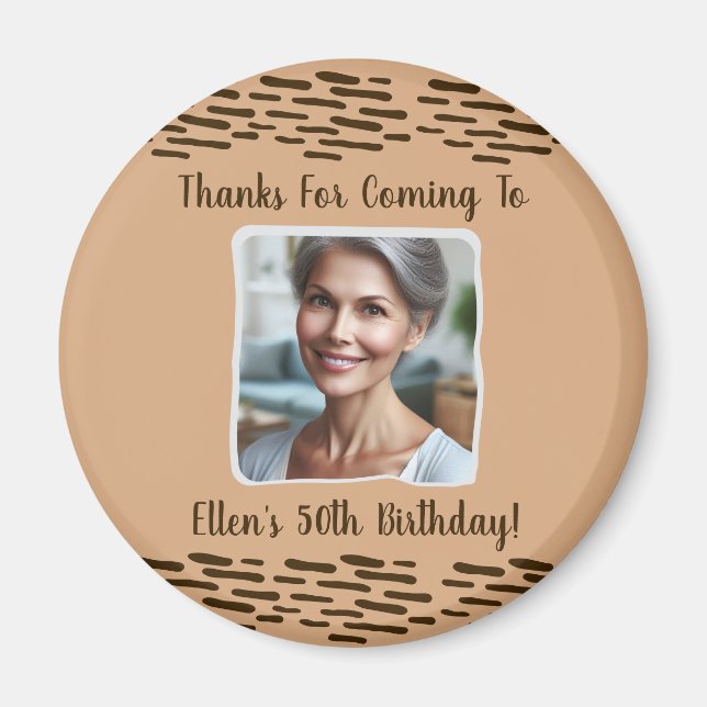 Aimant Custom Birthday Photo Name 50th Birthday Thank You (Devant)