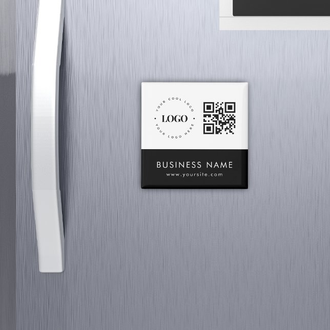 Aimant Custom Business Logo QR Code & Text Professional  (Créateur téléchargé)