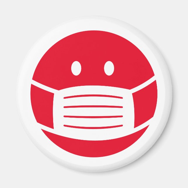 Aimant Custom color smily face mask emoji icon fridge (Devant)